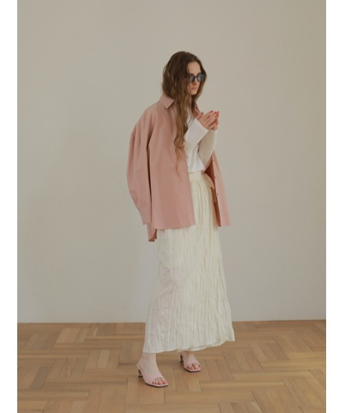 AMAIL（アマイル）の「Bulky cotton shirt（シャツ/ブラウス・レディース・ピンク/アイボリー/ベージュ・FREE）」の11枚目の写真