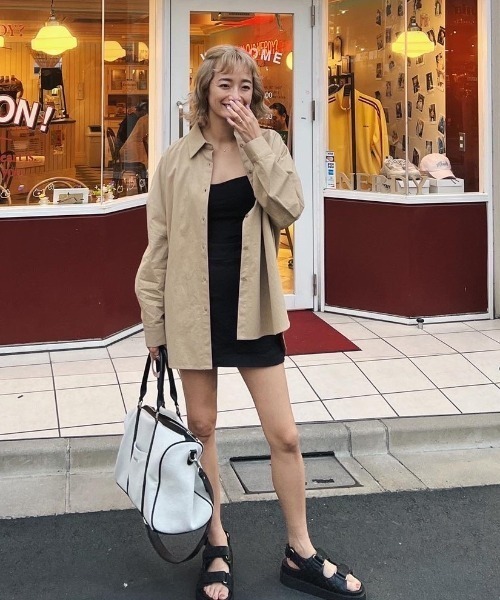 AMAIL（アマイル）の「Bulky cotton shirt（シャツ/ブラウス・レディース・ピンク/アイボリー/ベージュ・FREE）」の6枚目の写真