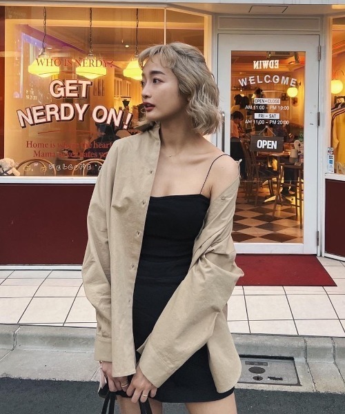 AMAIL（アマイル）の「Bulky cotton shirt（シャツ/ブラウス・レディース・ピンク/アイボリー/ベージュ・FREE）」の5枚目の写真