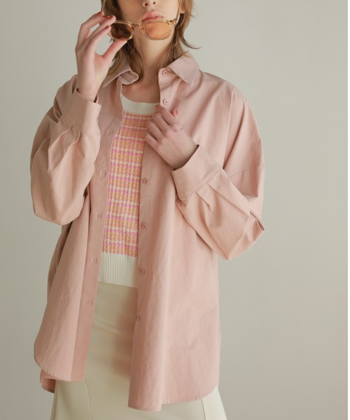 AMAIL（アマイル）の「Bulky cotton shirt（シャツ/ブラウス・レディース・ピンク/アイボリー/ベージュ・FREE）」の22枚目の写真