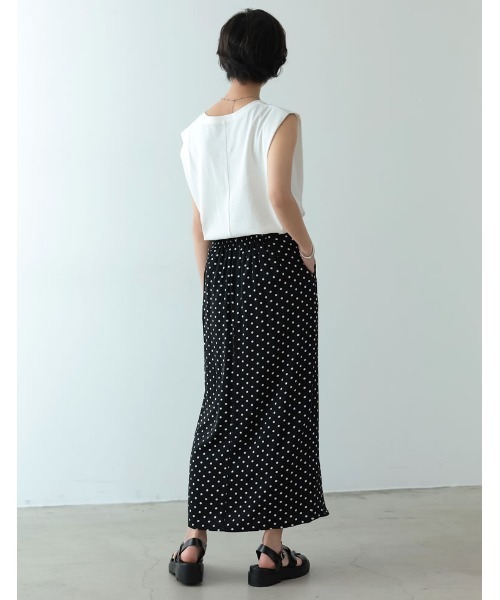[低身長サイズ有]ドットパターンスリットタイトスカート