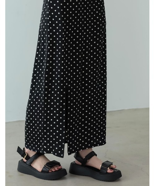 [低身長サイズ有]ドットパターンスリットタイトスカート