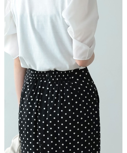 [低身長サイズ有]ドットパターンスリットタイトスカート