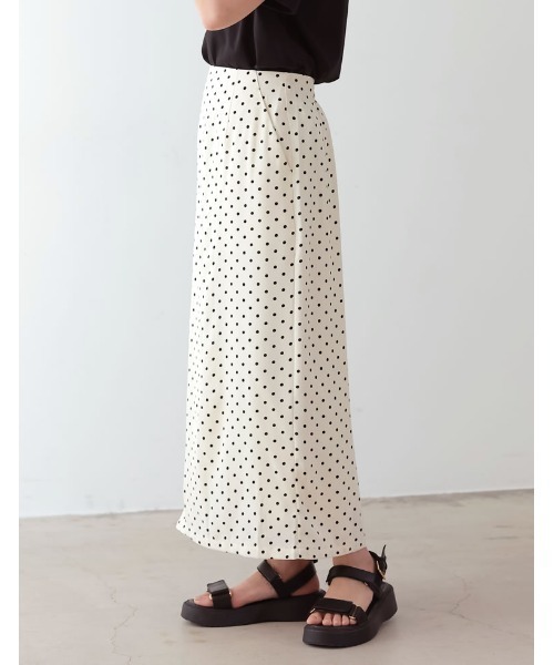 [低身長サイズ有]ドットパターンスリットタイトスカート