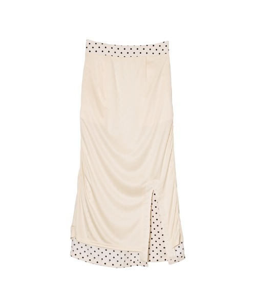 [低身長サイズ有]ドットパターンスリットタイトスカート