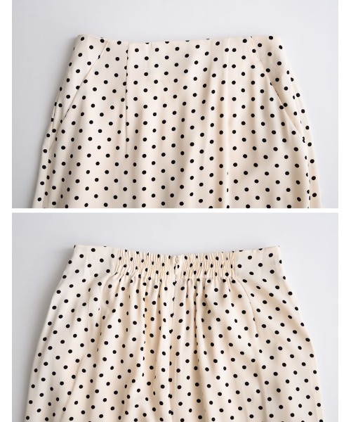 [低身長サイズ有]ドットパターンスリットタイトスカート