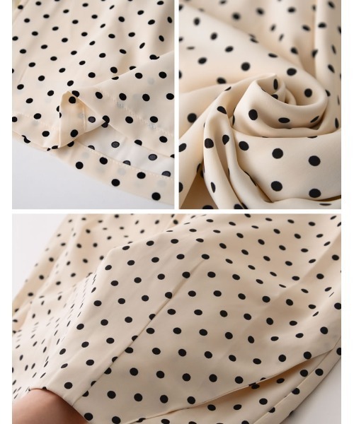 [低身長サイズ有]ドットパターンスリットタイトスカート