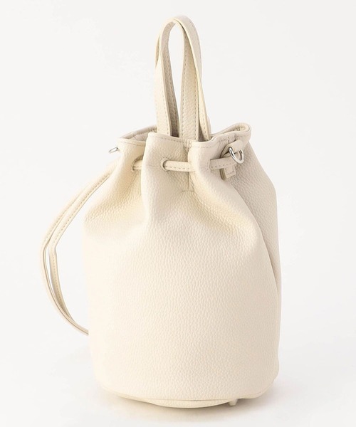 NICOLE white（ニコルホワイト）の「フェイクレザー2WAY仕様 巾着ショルダーバッグ（ショルダーバッグ・レディース・ブラック/アイボリー/ピンク・FREE）」の19枚目の写真