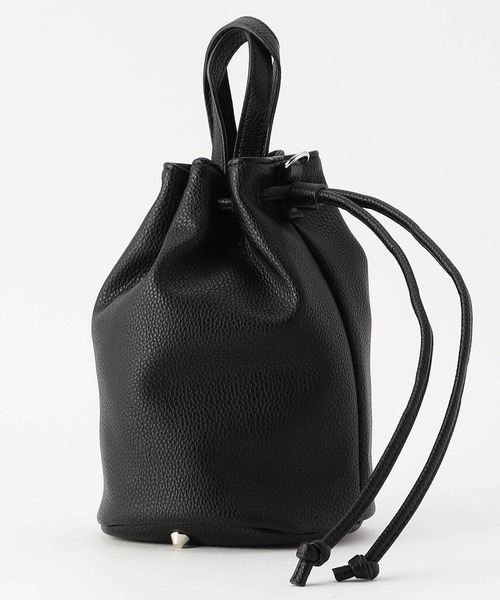 NICOLE white（ニコルホワイト）の「フェイクレザー2WAY仕様 巾着ショルダーバッグ（ショルダーバッグ・レディース・ブラック/アイボリー/ピンク・FREE）」の10枚目の写真