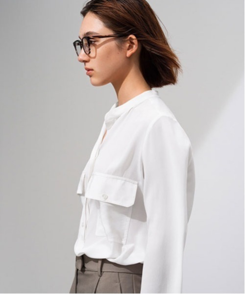 ADAM ET ROPE'（アダムエロペ）の「ウエリントン型 めがね｜太縁メガネ｜黒縁メガネ｜Zoff｜ADAM ET ROPE'（メガネ・レディース・グレー/ブラウン/ブラック・FREE）」の16枚目の写真