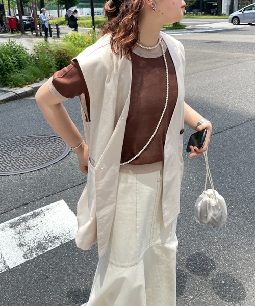 CPCM(シーピーシーエム)の「綿麻ジレベスト(ベスト・レディース・ベージュ/アイボリー・FREE)」の15枚目の写真