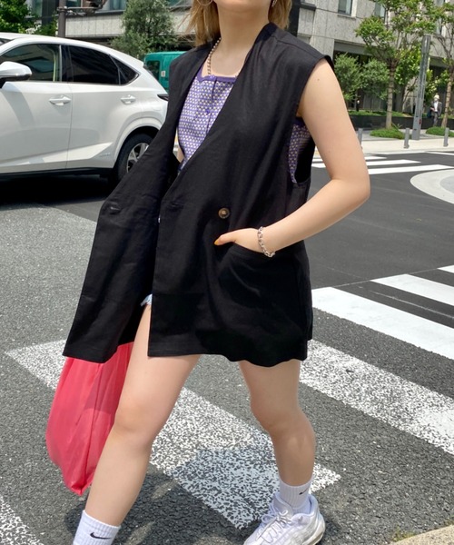 CPCM(シーピーシーエム)の「綿麻ジレベスト(ベスト・レディース・ベージュ/アイボリー・FREE)」の7枚目の写真