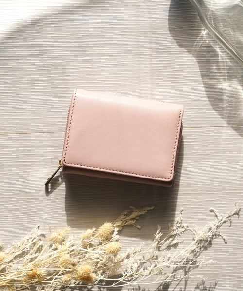 IAMUSE（アイアミューズ）の「リアルレザーミニウォレット R0231【IAMUSE】（財布・レディース・グリーン/スモークピンク/ブラック/ブルーグレー/グレイッシュベージュ・FREE）」の5枚目の写真