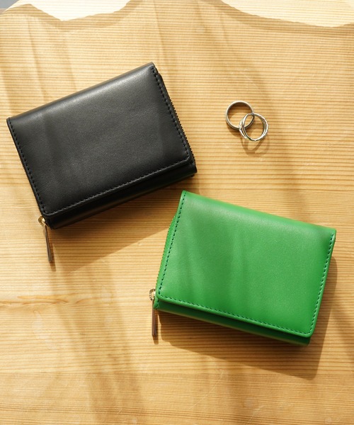 IAMUSE（アイアミューズ）の「リアルレザーミニウォレット R0231【IAMUSE】（財布・レディース・グリーン/スモークピンク/ブラック/ブルーグレー/グレイッシュベージュ・FREE）」の13枚目の写真