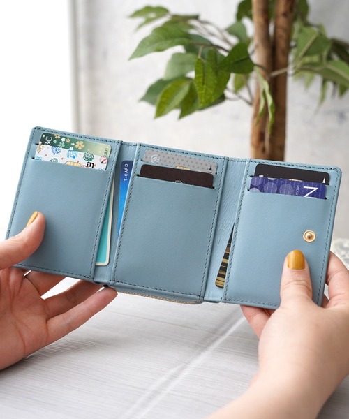 IAMUSE（アイアミューズ）の「リアルレザーミニウォレット R0231【IAMUSE】（財布・レディース・グリーン/スモークピンク/ブラック/ブルーグレー/グレイッシュベージュ・FREE）」の19枚目の写真