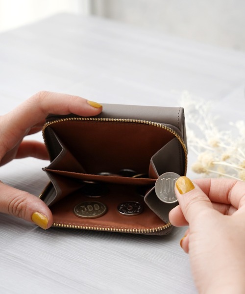 IAMUSE（アイアミューズ）の「リアルレザーミニウォレット R0231【IAMUSE】（財布・レディース・グリーン/スモークピンク/ブラック/ブルーグレー/グレイッシュベージュ・FREE）」の22枚目の写真