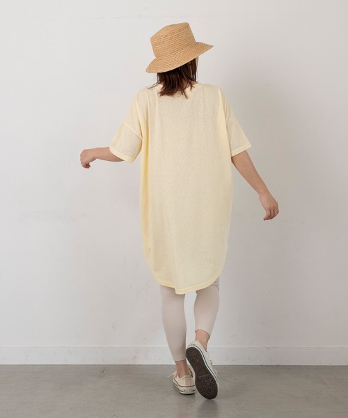 PICHI(ピイチ)の「半袖スラブロングTee(Tシャツ/カットソー・レディース・ピンク/イエロー/ホワイト/チャコール・FREE)」の13枚目の写真