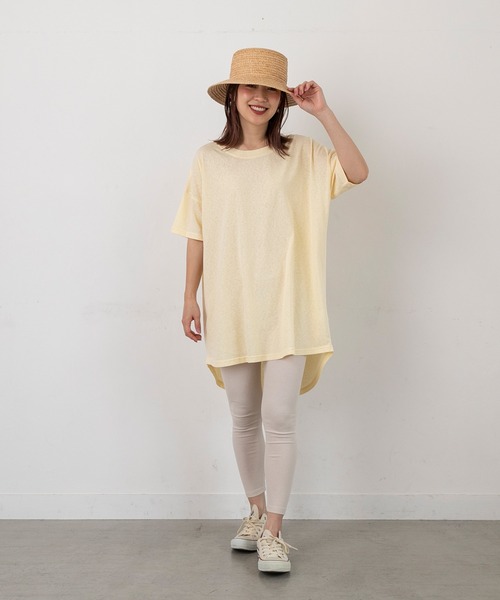 PICHI(ピイチ)の「半袖スラブロングTee(Tシャツ/カットソー・レディース・ピンク/イエロー/ホワイト/チャコール・FREE)」の20枚目の写真