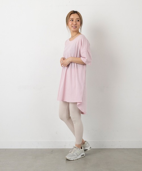 PICHI(ピイチ)の「半袖スラブロングTee(Tシャツ/カットソー・レディース・ピンク/イエロー/ホワイト/チャコール・FREE)」の15枚目の写真