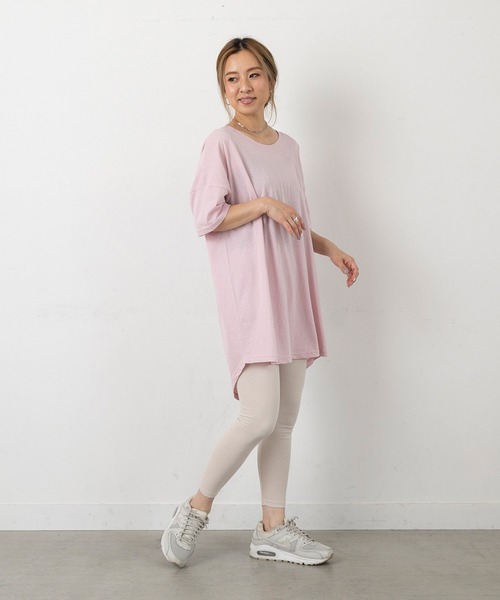 PICHI(ピイチ)の「半袖スラブロングTee(Tシャツ/カットソー・レディース・ピンク/イエロー/ホワイト/チャコール・FREE)」の22枚目の写真