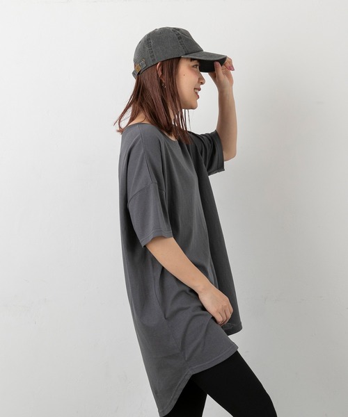 PICHI(ピイチ)の「半袖スラブロングTee(Tシャツ/カットソー・レディース・ピンク/イエロー/ホワイト/チャコール・FREE)」の16枚目の写真