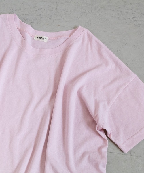 PICHI(ピイチ)の「半袖スラブロングTee(Tシャツ/カットソー・レディース・ピンク/イエロー/ホワイト/チャコール・FREE)」の11枚目の写真