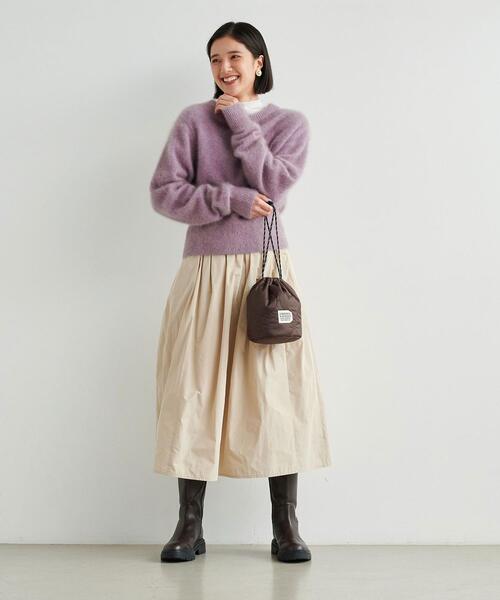 green label relaxing（グリーンレーベルリラクシング）の「ヘアリー コンパクト プルオーバー ニット（ニット/セーター・レディース・ブラック/モカ/ライラック・FREE）」の4枚目の写真