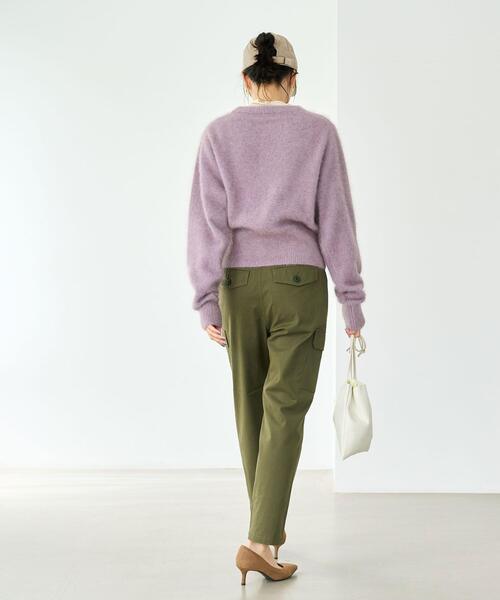 green label relaxing（グリーンレーベルリラクシング）の「ヘアリー コンパクト プルオーバー ニット（ニット/セーター・レディース・ブラック/モカ/ライラック・FREE）」の9枚目の写真