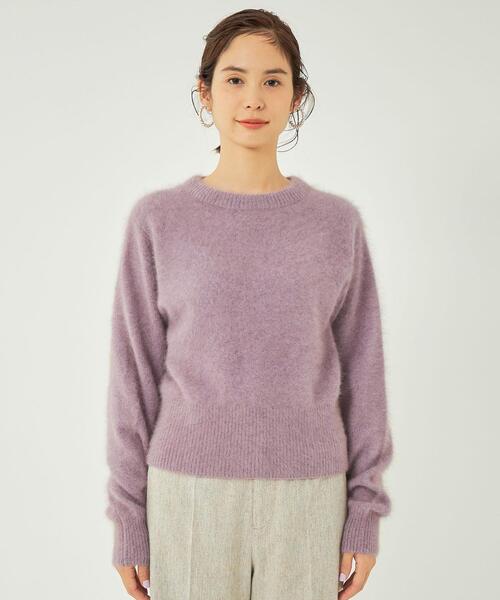 green label relaxing（グリーンレーベルリラクシング）の「ヘアリー コンパクト プルオーバー ニット（ニット/セーター・レディース・ブラック/モカ/ライラック・FREE）」の10枚目の写真