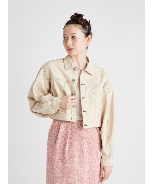 FURFUR（ファーファー）の「【WEB限定カラー】ショート丈Gジャン（デニムジャケット・レディース・ベージュ/インディゴブルー/ピンク・FREE）」の2枚目の写真