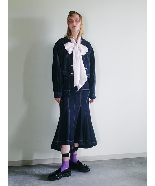 FURFUR（ファーファー）の「【WEB限定カラー】ショート丈Gジャン（デニムジャケット・レディース・ベージュ/インディゴブルー/ピンク・FREE）」の10枚目の写真