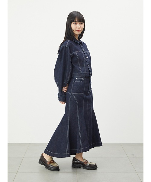 FURFUR（ファーファー）の「【WEB限定カラー】ショート丈Gジャン（デニムジャケット・レディース・ベージュ/インディゴブルー/ピンク・FREE）」の16枚目の写真