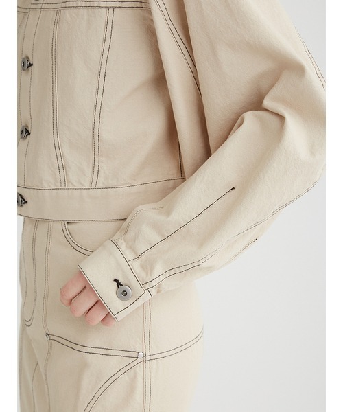 FURFUR（ファーファー）の「【WEB限定カラー】ショート丈Gジャン（デニムジャケット・レディース・ベージュ/インディゴブルー/ピンク・FREE）」の20枚目の写真