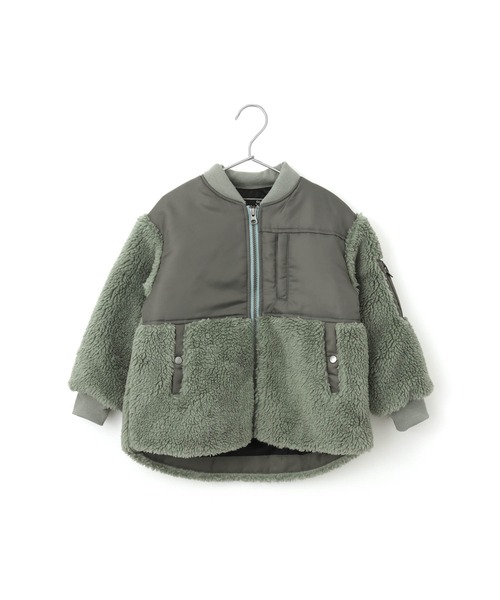 MAKE YOUR DAY（メイクユアデイ）の「ボア切替ブルゾン■80～140cm（ダウンジャケット/コート・キッズ・ミント/ベージュ/ブラック・90/100/110/130/140/120/80）」の3枚目の写真