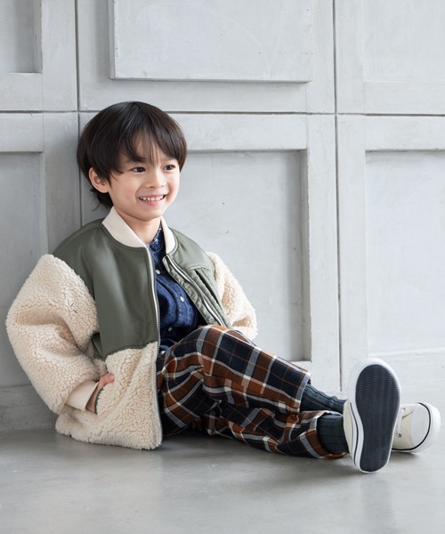 MAKE YOUR DAY（メイクユアデイ）の「ボア切替ブルゾン■80～140cm（ダウンジャケット/コート・キッズ・ミント/ベージュ/ブラック・90/100/110/130/140/120/80）」の11枚目の写真