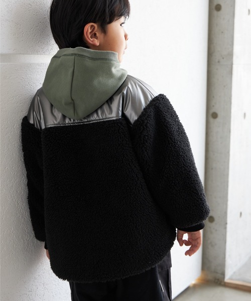 MAKE YOUR DAY（メイクユアデイ）の「ボア切替ブルゾン■80～140cm（ダウンジャケット/コート・キッズ・ミント/ベージュ/ブラック・90/100/110/130/140/120/80）」の5枚目の写真