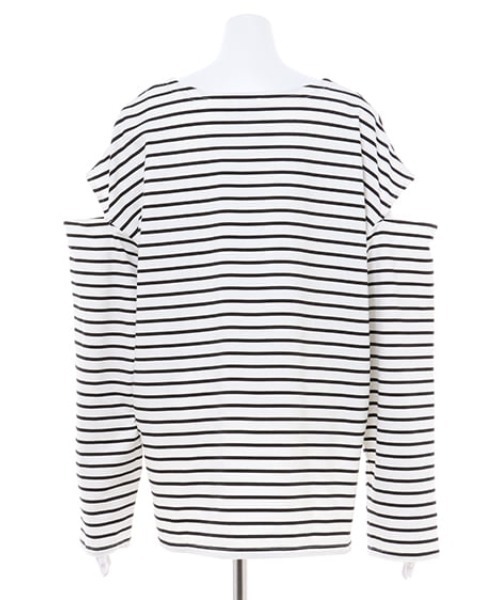 MLI'A(エムリア)の「スリットボーダーロングTシャツ(Tシャツ/カットソー・レディース・ホワイト×ブラック/ブラック×ホワイト/ブラウン系6・M)」の16枚目の写真