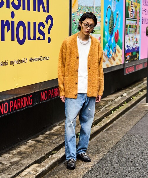 FREAK'S STORE（フリークスストア）の「FREAK'S STORE/フリークスストア シャギーニット カーディガン（カーディガン/ボレロ・メンズ・ネイビー/ベージュ/マスタード/ブラウン/モスグリーン・SMALL/LARGE/MEDIUM）」の9枚目の写真