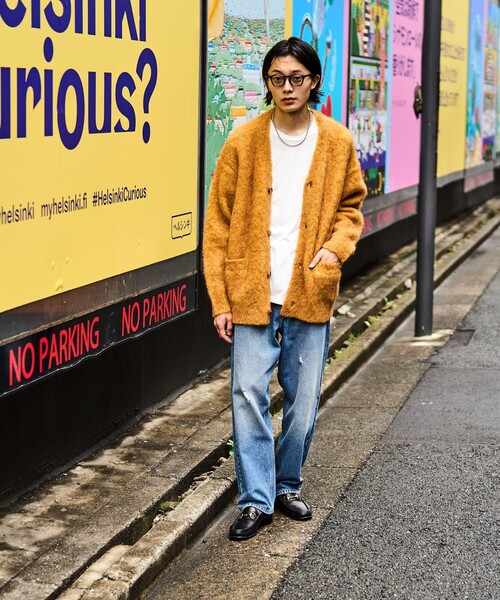 FREAK'S STORE（フリークスストア）の「FREAK'S STORE/フリークスストア シャギーニット カーディガン（カーディガン/ボレロ・メンズ・ネイビー/ベージュ/マスタード/ブラウン/モスグリーン・SMALL/LARGE/MEDIUM）」の10枚目の写真