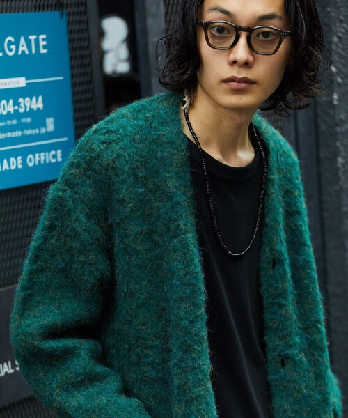 FREAK'S STORE（フリークスストア）の「FREAK'S STORE/フリークスストア シャギーニット カーディガン（カーディガン/ボレロ・メンズ・ネイビー/ベージュ/マスタード/ブラウン/モスグリーン・SMALL/LARGE/MEDIUM）」の14枚目の写真