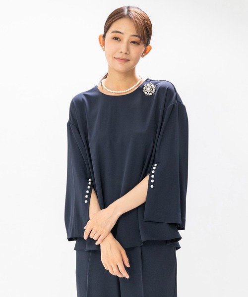 form forma(フォルムフォルマ)の「≪着回し力抜群♪≫ブラウス×パンツ セットアップ(セットアップ・レディース・ネイビー/ホワイト×ブラック・9号)」の16枚目の写真