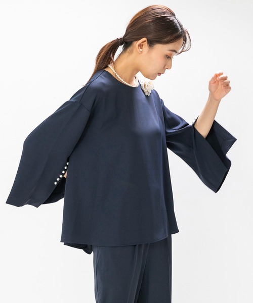 form forma(フォルムフォルマ)の「≪着回し力抜群♪≫ブラウス×パンツ セットアップ(セットアップ・レディース・ネイビー/ホワイト×ブラック・9号)」の17枚目の写真