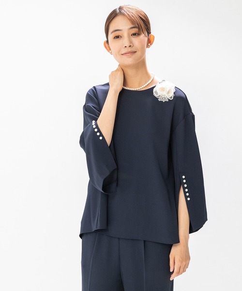 form forma(フォルムフォルマ)の「≪着回し力抜群♪≫ブラウス×パンツ セットアップ(セットアップ・レディース・ネイビー/ホワイト×ブラック・9号)」の18枚目の写真