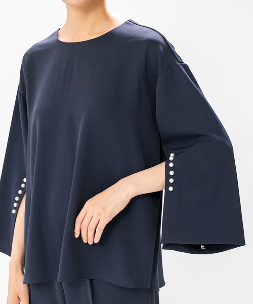 form forma(フォルムフォルマ)の「≪着回し力抜群♪≫ブラウス×パンツ セットアップ(セットアップ・レディース・ネイビー/ホワイト×ブラック・9号)」の19枚目の写真