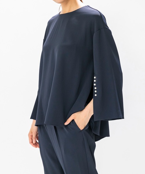 form forma(フォルムフォルマ)の「≪着回し力抜群♪≫ブラウス×パンツ セットアップ(セットアップ・レディース・ネイビー/ホワイト×ブラック・9号)」の21枚目の写真