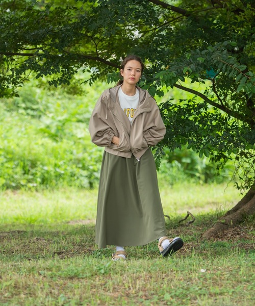 OUTDOOR PRODUCTS APPAREL(アウトドアプロダクツアパレル)の「リップストップフレアスカート(スカート・レディース・ブラック/カーキ/ベージュ・MEDIUM)」の18枚目の写真