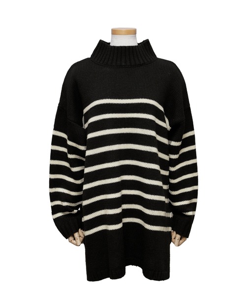 reca（レカ）の「タートルネックパネルボーダーニットプルオーバー（ニット/セーター・レディース・アイボリー/ブラック・M）」の5枚目の写真