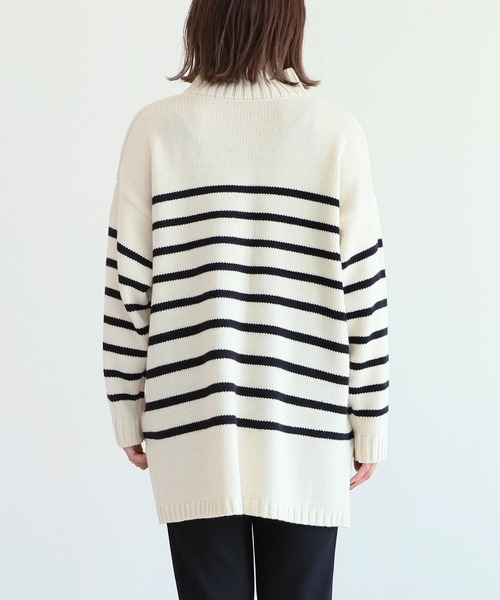 reca（レカ）の「タートルネックパネルボーダーニットプルオーバー（ニット/セーター・レディース・アイボリー/ブラック・M）」の8枚目の写真