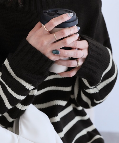 reca（レカ）の「タートルネックパネルボーダーニットプルオーバー（ニット/セーター・レディース・アイボリー/ブラック・M）」の21枚目の写真