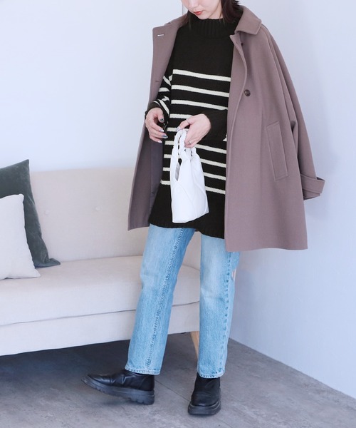 reca（レカ）の「タートルネックパネルボーダーニットプルオーバー（ニット/セーター・レディース・アイボリー/ブラック・M）」の20枚目の写真